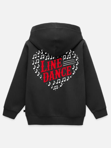Line Dance Herz Design - Kinder Premium Organic Zip Hoodie - Schwarz