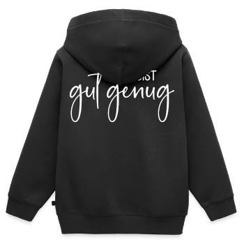 Du bist gut genug - Kinder Premium Organic Zip Hoodie - Schwarz - Hinten - AI Model Kid Male (0cm)