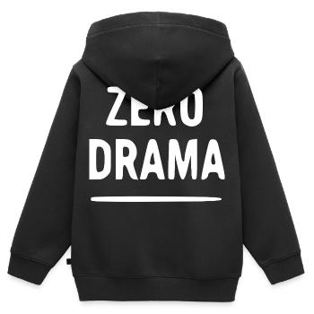 T-shirt de faute de frappe Zero Drama - Sweat Premium à capuche zippé enfant bio - noir - Dos - AI Model Kid Male (0cm)
