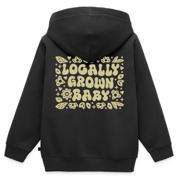 Thème de baby shower local - Sweat Premium à capuche zippé enfant bio - noir - Dos - AI Model Kid Male (0cm)