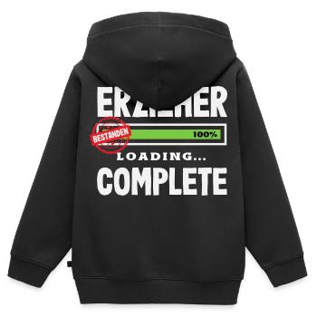 Erzieher Bestanden Abschluss Prüfung Kita Spruch - Kinder Premium Organic Zip Hoodie - Schwarz - Hinten - AI Model Kid Male (0cm)