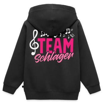Équipe Schlager Music Party Groups - Sweat Premium à capuche zippé enfant bio - noir - Dos - AI Model Kid Male (0cm)