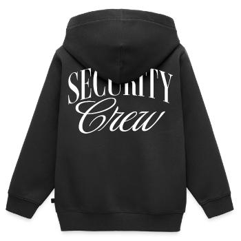 Security Crew - Kinder Premium Organic Zip Hoodie - Schwarz - Hinten - AI Model Kid Male (0cm)