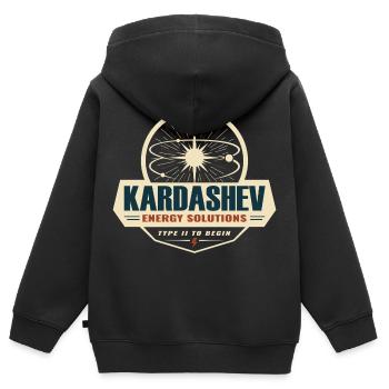 Kardashev Energy Solutions Logo - Sweat Premium à capuche zippé enfant bio - noir - Dos - AI Model Kid Male (0cm)