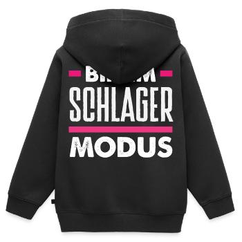 Je participe au concert du festival Schlager Mode Party - Sweat Premium à capuche zippé enfant bio - noir - Dos - AI Model Kid Male (0cm)
