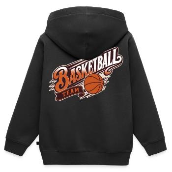 Basket-ball - Sweat Premium à capuche zippé enfant bio - noir - Dos - AI Model Kid Male (0cm)