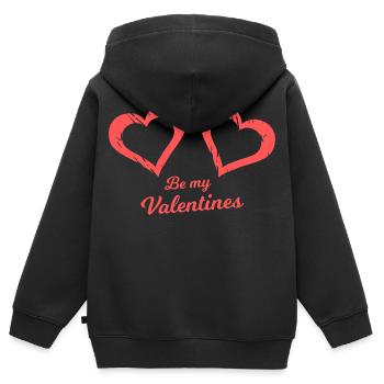 Be my Valentines Heart Brush - Kids Premium Organic Zip-up Hoodie - black - Back - AI Model Kid Male (0cm)