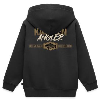 Karpfen Angler - Kinder Premium Organic Zip Hoodie - Schwarz - Hinten - AI Model Kid Male (0cm)