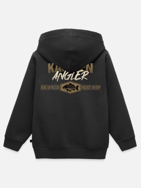 Karpfen Angler - Kinder Premium Organic Zip Hoodie - Schwarz
