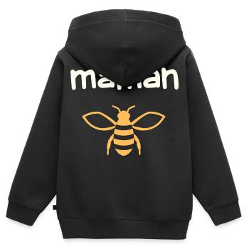 Maman Abeille sur Noir - Sweat Premium à capuche zippé enfant bio - noir - Dos - AI Model Kid Male (0cm)
