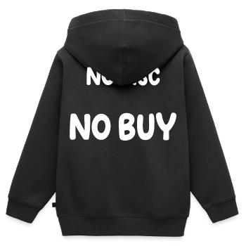no disc no buy - Sweat Premium à capuche zippé enfant bio - noir - Dos - AI Model Kid Male (0cm)
