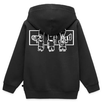 Doodle-Stimmen mit Megafon - Kinder Premium Organic Zip Hoodie - Schwarz - Hinten - AI Model Kid Male (0cm)