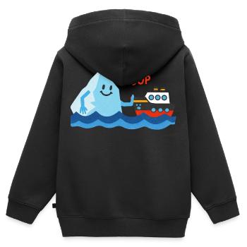 Freundlicher Eisberg stupst ein Schiff - Sweat Premium à capuche zippé enfant bio - noir - Dos - AI Model Kid Male (0cm)