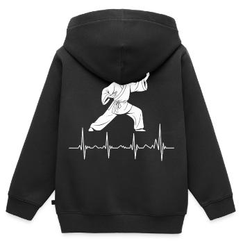 Tai Chi Zen Meditation – Chi Qigong Training - Kinder Premium Organic Zip Hoodie - Schwarz - Hinten - AI Model Kid Male (0cm)