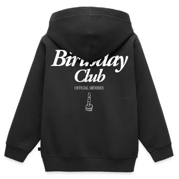 Birthday Club - Kinder Premium Organic Zip Hoodie - Schwarz - Hinten - AI Model Kid Male (0cm)
