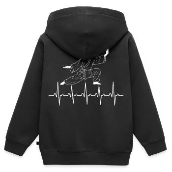 Tai Chi Zen Meditation – Chi Qigong Training - Kinder Premium Organic Zip Hoodie - Schwarz - Hinten - AI Model Kid Male (0cm)