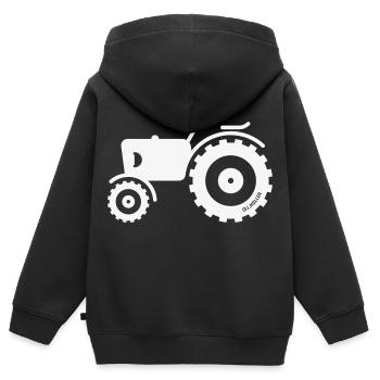 Trecker / Traktor / Schlepper / Zugmaschine (W) - Kinder Premium Organic Zip Hoodie - Schwarz - Hinten - AI Model Kid Male (0cm)