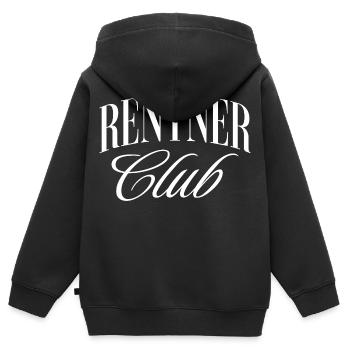 Rentner Club - Kinder Premium Organic Zip Hoodie - Schwarz - Hinten - AI Model Kid Male (0cm)