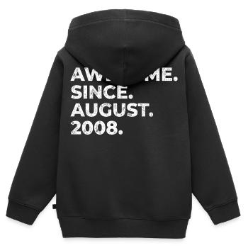 Génial depuis août 2008 cadeau d’anniversaire - Sweat Premium à capuche zippé enfant bio - noir - Dos - AI Model Kid Male (0cm)