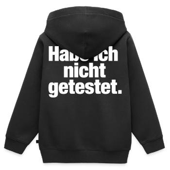 Habe ich nicht getestet Spruch für Programmierer - Kinder Premium Organic Zip Hoodie - Schwarz - Hinten - AI Model Kid Male (0cm)