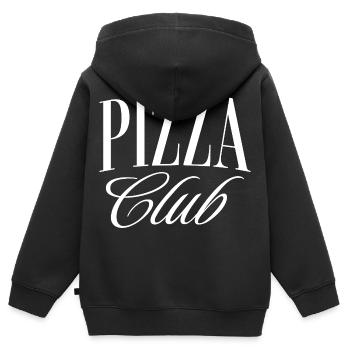 Pizza Club - Sweat Premium à capuche zippé enfant bio - noir - Dos - AI Model Kid Male (0cm)