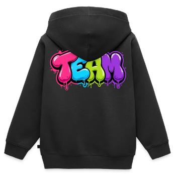 Team - Kinder Premium Organic Zip Hoodie - Schwarz - Hinten - AI Model Kid Male (0cm)