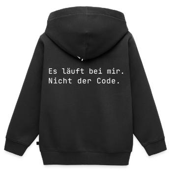 Es läuft bei mir Nicht der Code IT Humor Nerds - Kinder Premium Organic Zip Hoodie - Schwarz - Hinten - AI Model Kid Male (0cm)
