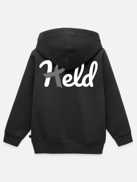 Held Krebs - Kinder Premium Organic Zip Hoodie - Schwarz