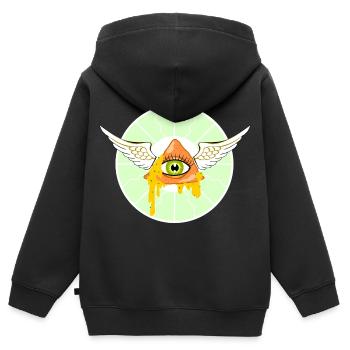 Saint Nacho - Kids Premium Organic Zip-up Hoodie - black - Back - AI Model Kid Male (0cm)