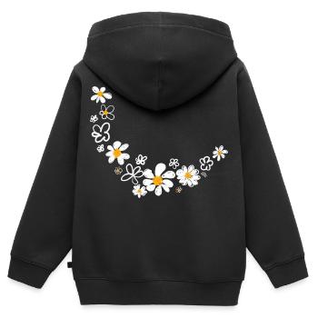 Blumengirlande - Kinder Premium Organic Zip Hoodie - Schwarz - Hinten - AI Model Kid Male (0cm)