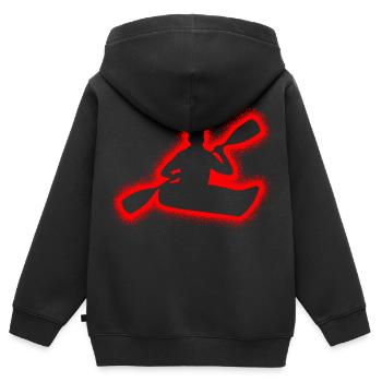 Kajak Paddelboot Kinder Herren Jungen Kanu - Kinder Premium Organic Zip Hoodie - Schwarz - Hinten - AI Model Kid Male (0cm)