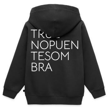 DONNERSCHATTENBRÜCKE - Kinder Premium Organic Zip Hoodie - Schwarz - Hinten - AI Model Kid Male (0cm)