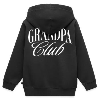 Grandpa Club - Kinder Premium Organic Zip Hoodie - Schwarz - Hinten - AI Model Kid Male (0cm)