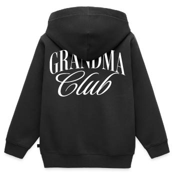 Grandma Club - Kinder Premium Organic Zip Hoodie - Schwarz - Hinten - AI Model Kid Male (0cm)