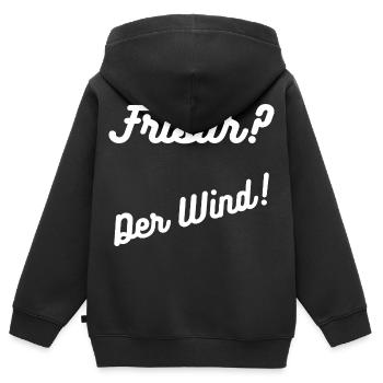 Heimatliebe Nord/Frisur? - Kinder Premium Organic Zip Hoodie - Schwarz - Hinten - AI Model Kid Male (0cm)