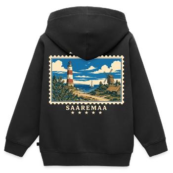 Estland Saaremaa Vintage Reisemarke - Kinder Premium Organic Zip Hoodie - Schwarz - Hinten - AI Model Kid Male (0cm)