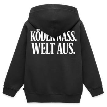 Köder Nass Welt Aus Angler Spruch T-Shirt - Kinder Premium Organic Zip Hoodie - Schwarz - Hinten - AI Model Kid Male (0cm)