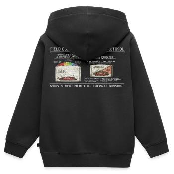 Wurst-Heatdistanz Protokoll - Kinder Premium Organic Zip Hoodie - Schwarz - Hinten - AI Model Kid Male (0cm)