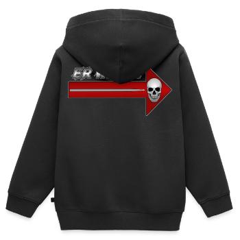 Düsterer Schädelpfeil mit Stab Er Wars - Kinder Premium Organic Zip Hoodie - Schwarz - Hinten - AI Model Kid Male (0cm)