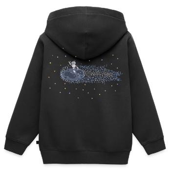 Roboter auf Meteoroid - Kinder Premium Organic Zip Hoodie - Schwarz - Hinten - AI Model Kid Male (0cm)