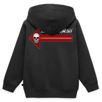 Skull Pfeil Parodie Design Sie wars - Kinder Premium Organic Zip Hoodie - Schwarz - Hinten - AI Model Kid Male (0cm)