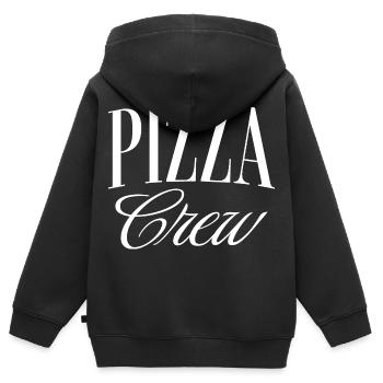 Pizza Crew - Kinder Premium Organic Zip Hoodie - Schwarz - Hinten - AI Model Kid Male (0cm)