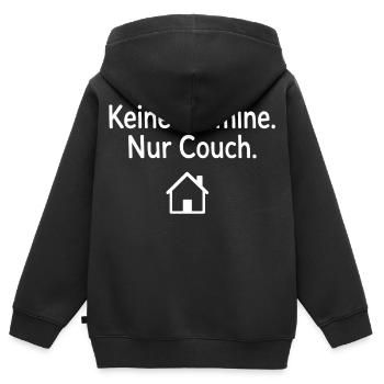 Keine Termine Nur Couch Geschenk für Couchpotatoes - Kinder Premium Organic Zip Hoodie - Schwarz - Hinten - AI Model Kid Male (0cm)