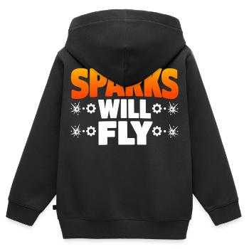 Schweißen Spruch Geschenk für Männer & Handwerker - Kinder Premium Organic Zip Hoodie - Schwarz - Hinten - AI Model Kid Male (0cm)