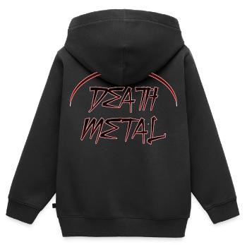 Death Metal Logo Schrift - Kinder Premium Organic Zip Hoodie - Schwarz - Hinten - AI Model Kid Male (0cm)
