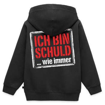 Ich bin schuld wie immer - Lustiger Spruch - Kinder Premium Organic Zip Hoodie - Schwarz - Hinten - AI Model Kid Male (0cm)