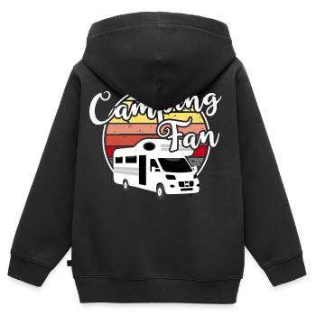 Camping Fan Wohnmobil Camper  - Kinder Premium Organic Zip Hoodie - Schwarz - Hinten - AI Model Kid Male (0cm)