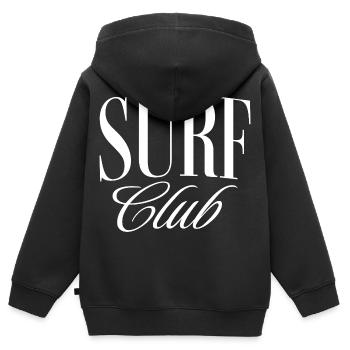 Surf Club - Kinder Premium Organic Zip Hoodie - Schwarz - Hinten - AI Model Kid Male (0cm)