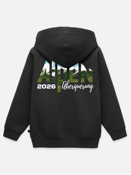 Alpen Überquerung 2026 - Wandern - Kinder Premium Organic Zip Hoodie - Schwarz