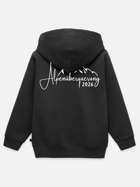 Alpen Überquerung 2026 - Wandern - Kinder Premium Organic Zip Hoodie - Schwarz